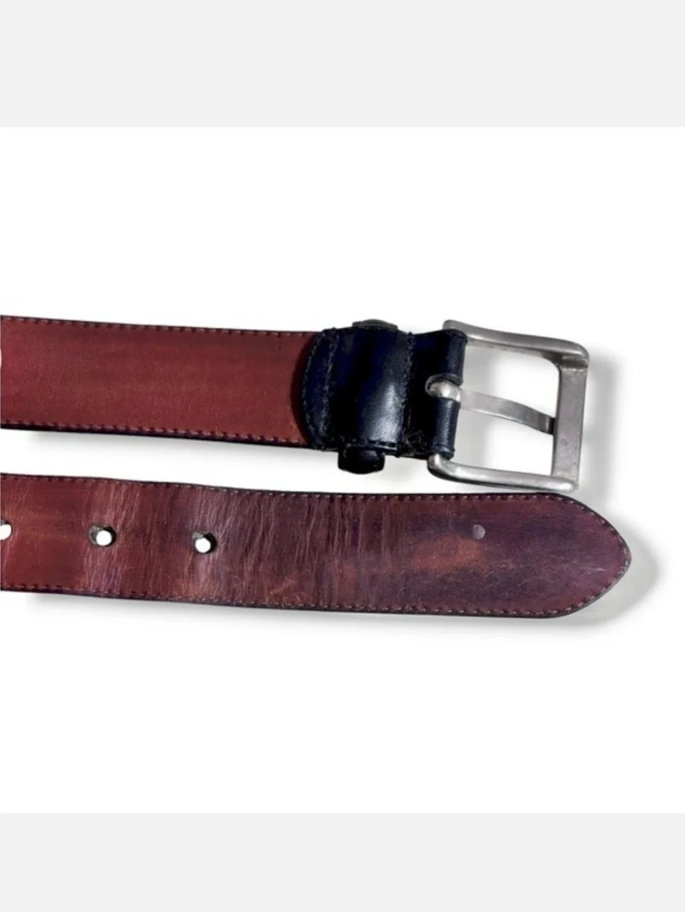 COACH Black Leather Belt Silver Tone Buckle Size 38 VINTAGE